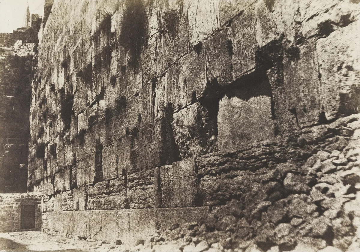 Enclosure Of Temple, West Side Heit-El-Morharby, Jerusalem by Auguste Salzmann, photograph, 1853