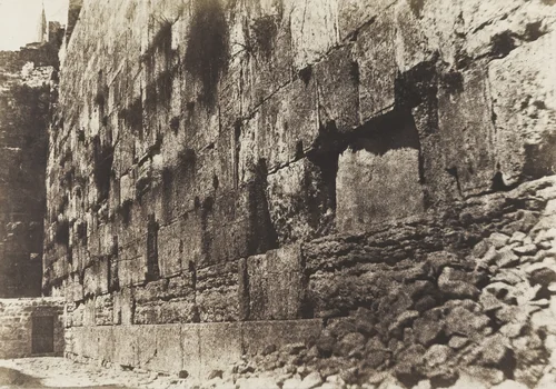 Enclosure Of Temple, West Side Heit-El-Morharby, Jerusalem by Auguste Salzmann, photograph, 1853
