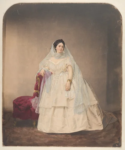 [Portrait in a White Dress] by Pierre-Louis Pierson, photograph, 1856-1866