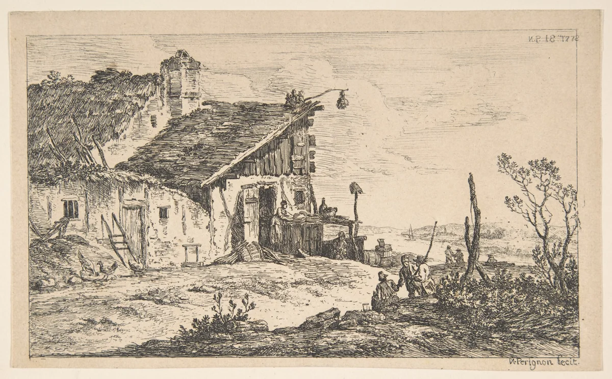 Rustic Landscape by Nicolas Pérignon, print, 1772