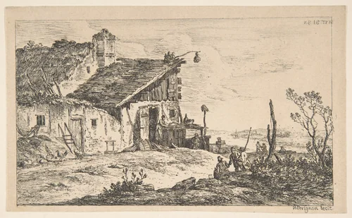 Rustic Landscape by Nicolas Pérignon, print, 1772