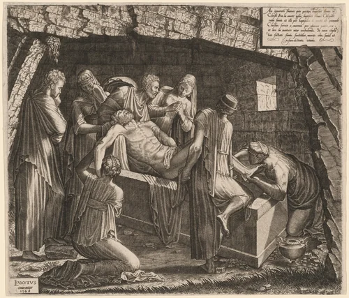 The Entombment by Lambert Suavius, print, 1548