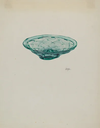 Low Glass Dish by Beverly Chichester, index of american design, 1940