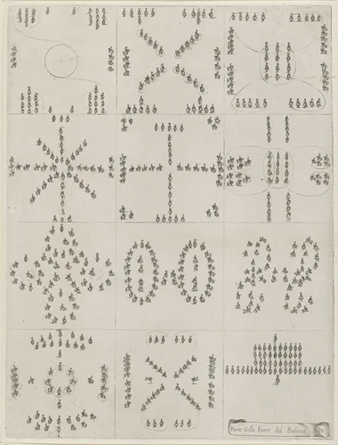 Paardenballet by Stefano della Bella, print, 1620-1664