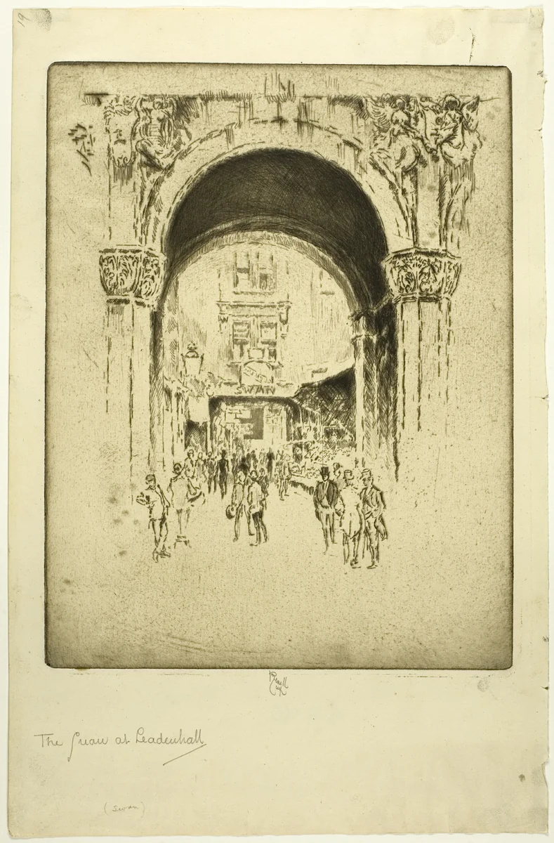 Swan at Leadenhall by Joseph Pennell, print, 1903