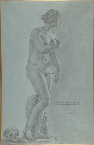Venus de' Medici; view from the front by Peter van Lint, drawing, 1640