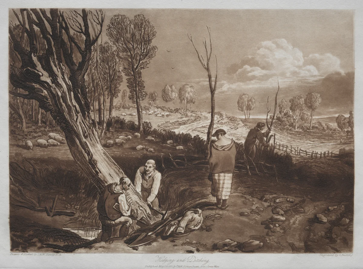 Liber Studiorum: Hedging and Ditching by Joseph Turner, print