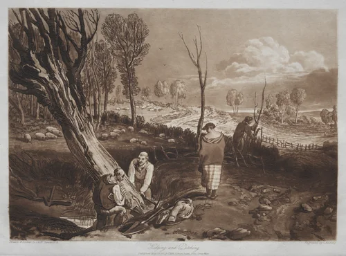 Liber Studiorum: Hedging and Ditching by Joseph Turner, print