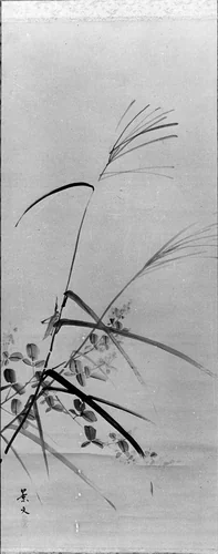 Bush Clover, Grass and Cricket by Matsumura Keibun (松村景文), painting, 1779-1843