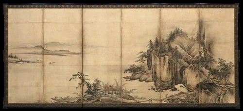 Landscape of the Four Seasons by Kano Chōkichi, painting, 1500-1599