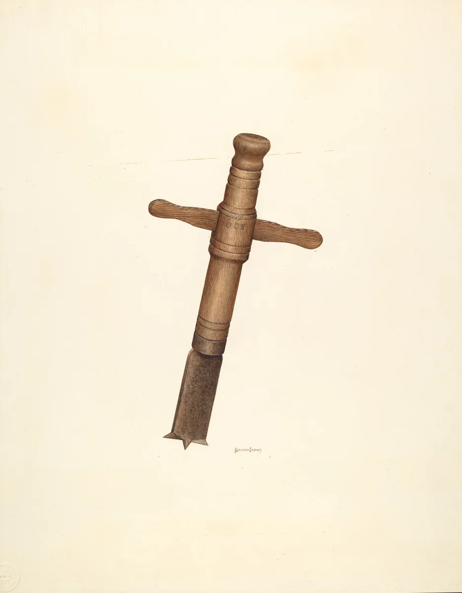 Bishop Hill: Old Colony Auger by H. Langden Brown, index of american design, 1938