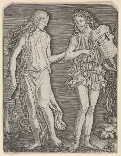 Orpheus and Eurydice by Marcantonio Raimondi, print, 1495-1511