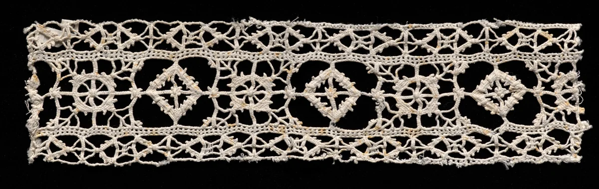 Needlepoint (Reticella) Lace Insertion by Unknown, textile, 1500-1599