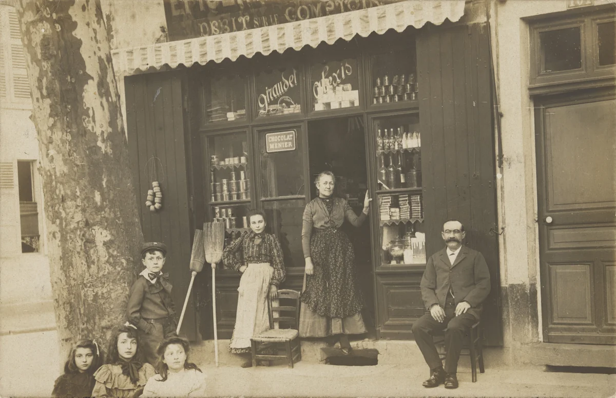 Café épicerie, Alexis Giraudet, Société Lumière – Lyon, Boën-sur-Lignon by Unidentified Photographer, photograph, 1912