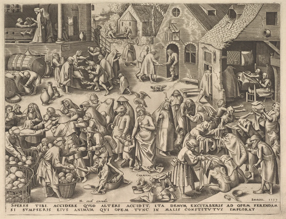 Charity (Charitas) from The Virtues by Philips Galle, print, 1559
