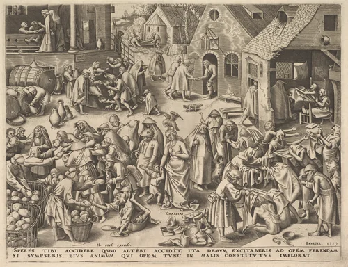 Charity (Charitas) from The Virtues by Philips Galle, print, 1559