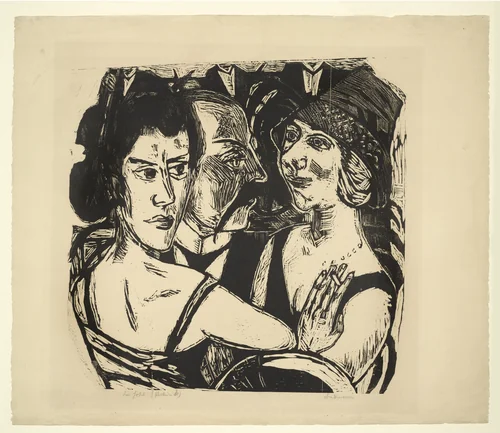 Group Portrait, Eden Bar (Gruppenbildnis Edenbar) by Max Beckmann, print, 1923