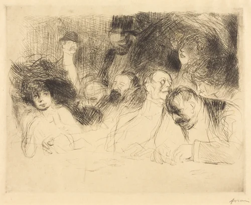 A la table de jeu (1ère planche) (At the Gambling Table) (first plate) by Jean-Louis Forain, print, 1909