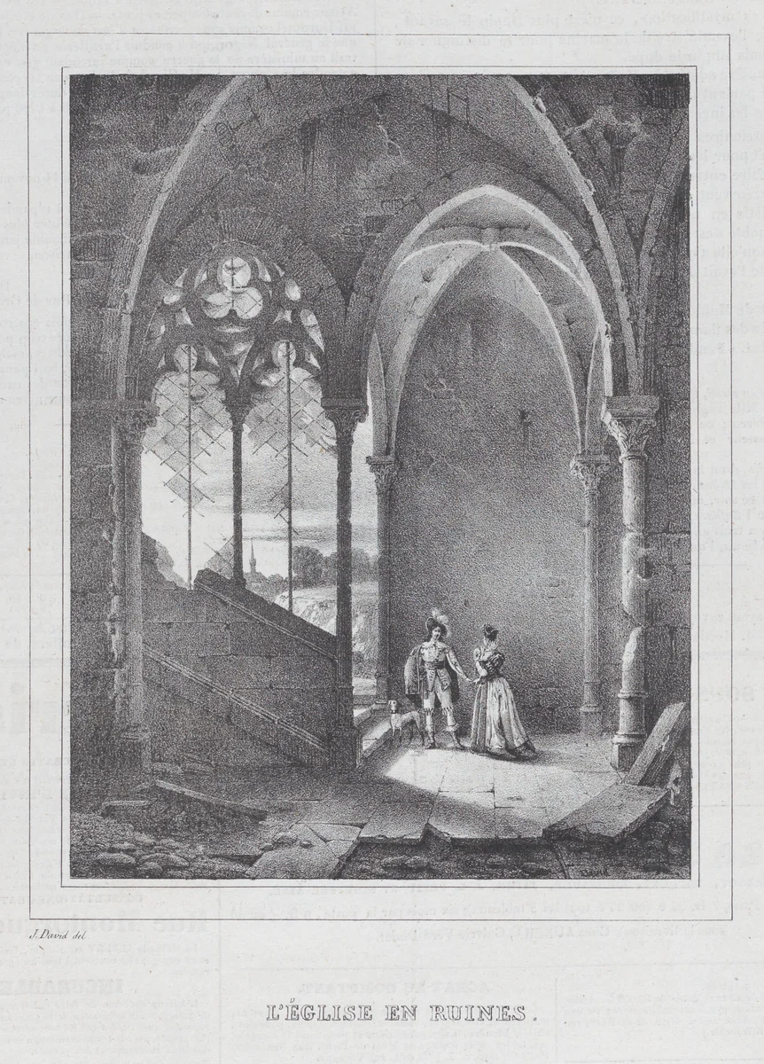 L'Eglise en Ruines by anonymous, print, 1829-1839