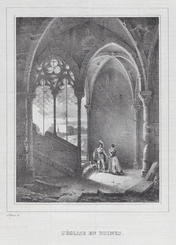 L'Eglise en Ruines by anonymous, print, 1829-1839