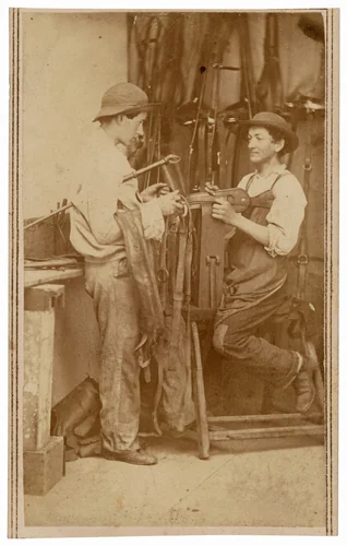 Portrait of Harness Makers by American 19th Century, photograph, 1860-1869