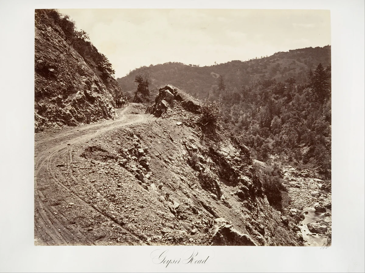 Sulphur Creek and Flume-road to Geysers by Carleton E. Watkins, photograph, 1868-1870