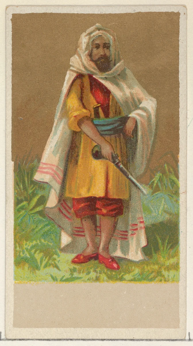 Morocco, from the Natives in Costume series (N16), Teofani Issue, for Allen & Ginter Cigarettes Brands by Allen & Ginter, print, 1886-1900
