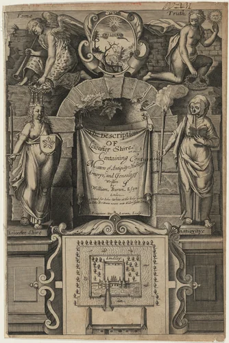 Frontispiece to William Burton, Description of Leicestershire by Francis Delaram, print, 1622