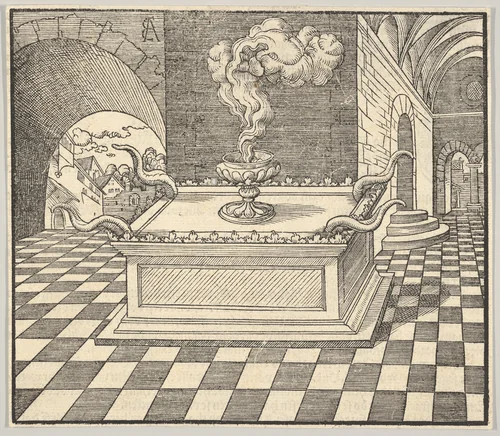 The Altar of Incense, from "De Biblie uth der uthlegginge Doctoris Martini Luthers" by Erhard Altdorfer, print, 1530-1535