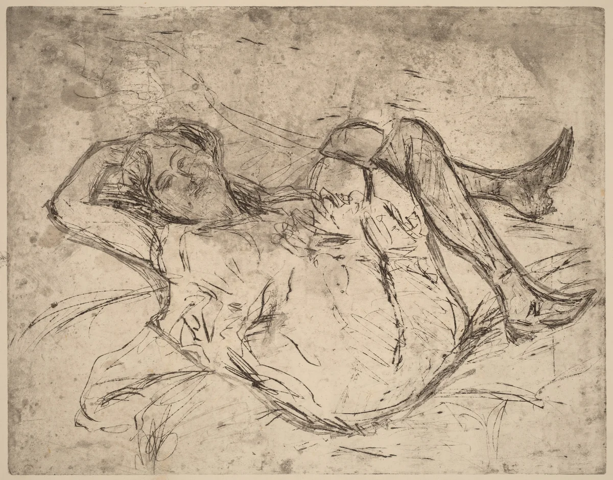 Dreaming Girl by Ernst Ludwig Kirchner, print, 1906