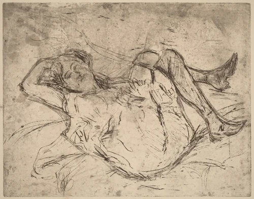 Dreaming Girl by Ernst Ludwig Kirchner, print, 1906