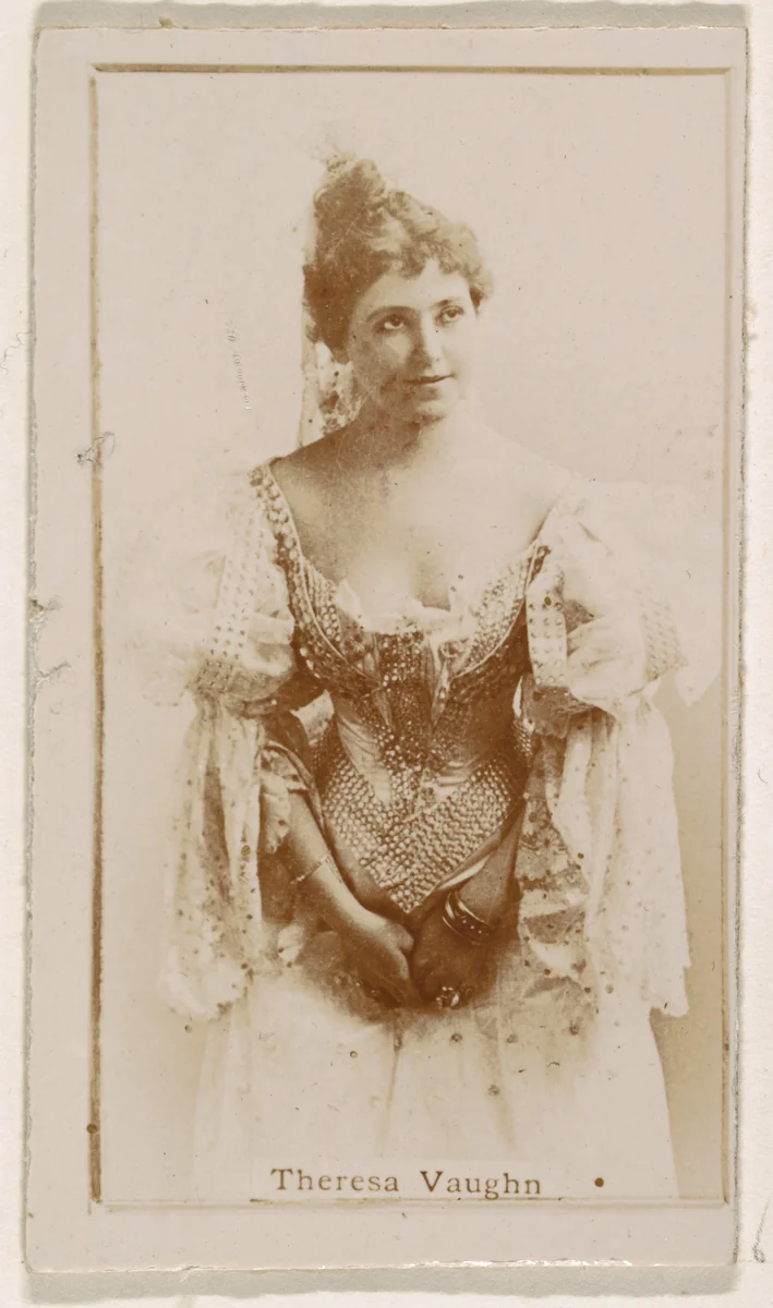 Theresa Vaughn, from the Actresses series (N245) issued by Kinney Brothers to promote Sweet Caporal Cigarettes by Kinney Brothers Tobacco Company, photograph, 1890