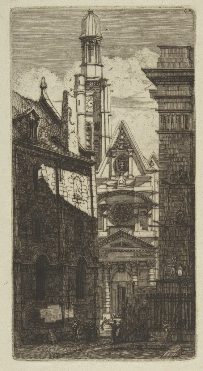 The Church of St. Etienne-du-Mont, Paris by Charles Meryon, print, 1852