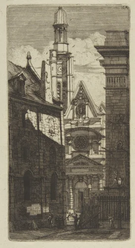 The Church of St. Etienne-du-Mont, Paris by Charles Meryon, print, 1852