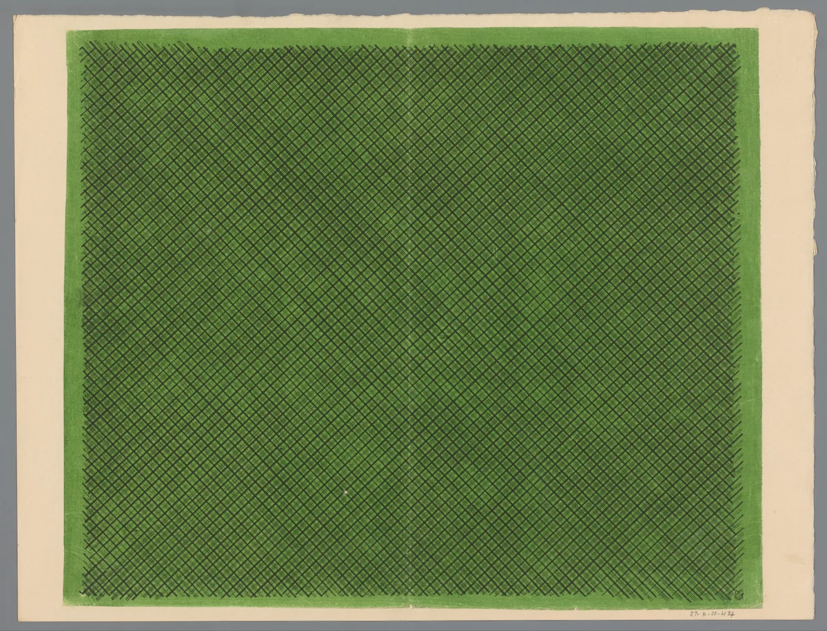 Blad met ruitpatroon by anonymous, print, 1800-1900