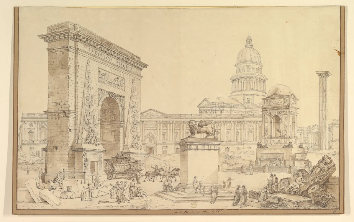 Monuments of Paris by Régine Carey, drawing, 1801-1811
