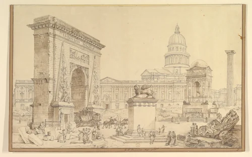 Monuments of Paris by Régine Carey, drawing, 1801-1811