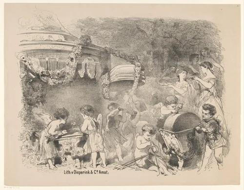 Scène uit toneelstuk Prinses zonder hart by Charles Rochussen, print, 1865-1868