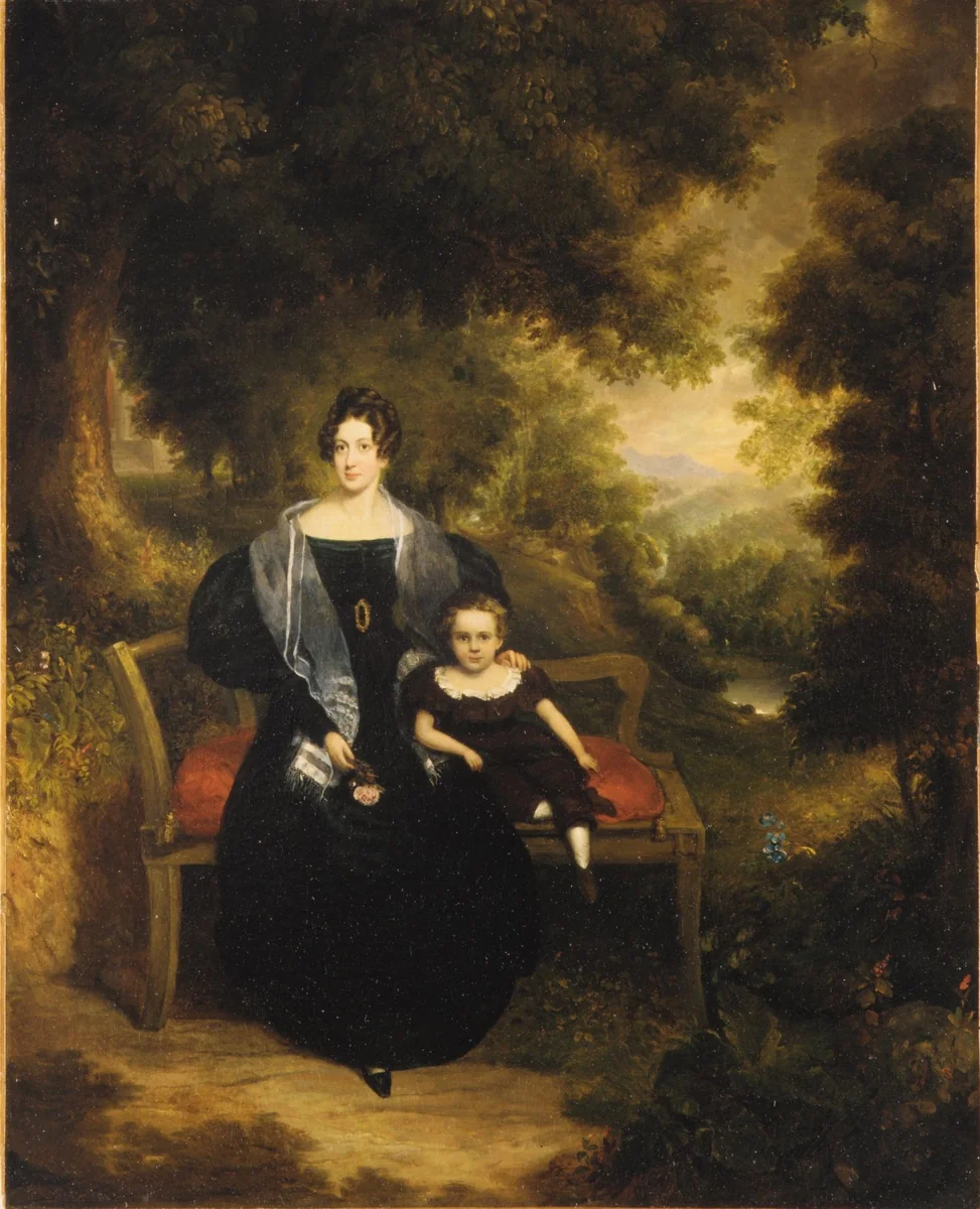 Portrait of a Lady and Child by George W. Twibill Jr., artwork, 1833