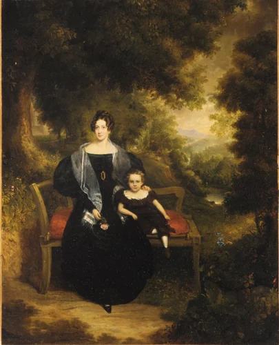 Portrait of a Lady and Child by George W. Twibill Jr., artwork, 1833