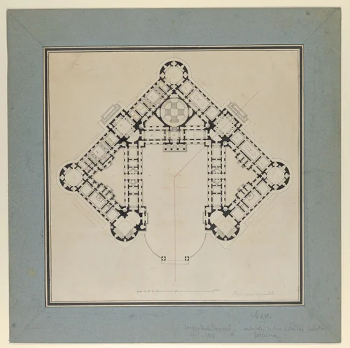 Floor Plan for the Renovations of the Château de Rambouillet by Jean Augustin Renard, drawing, 1778-1788