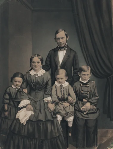 Portrait of a Family by Unknown 19th Century, photograph, 1850-1859