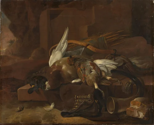 A Hunter's Bag by Melchior d' Hondecoeter, painting, 1660-1695