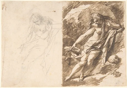 The Penitent Magdalene by Adriaen van der Werff, drawing, 1670-1722