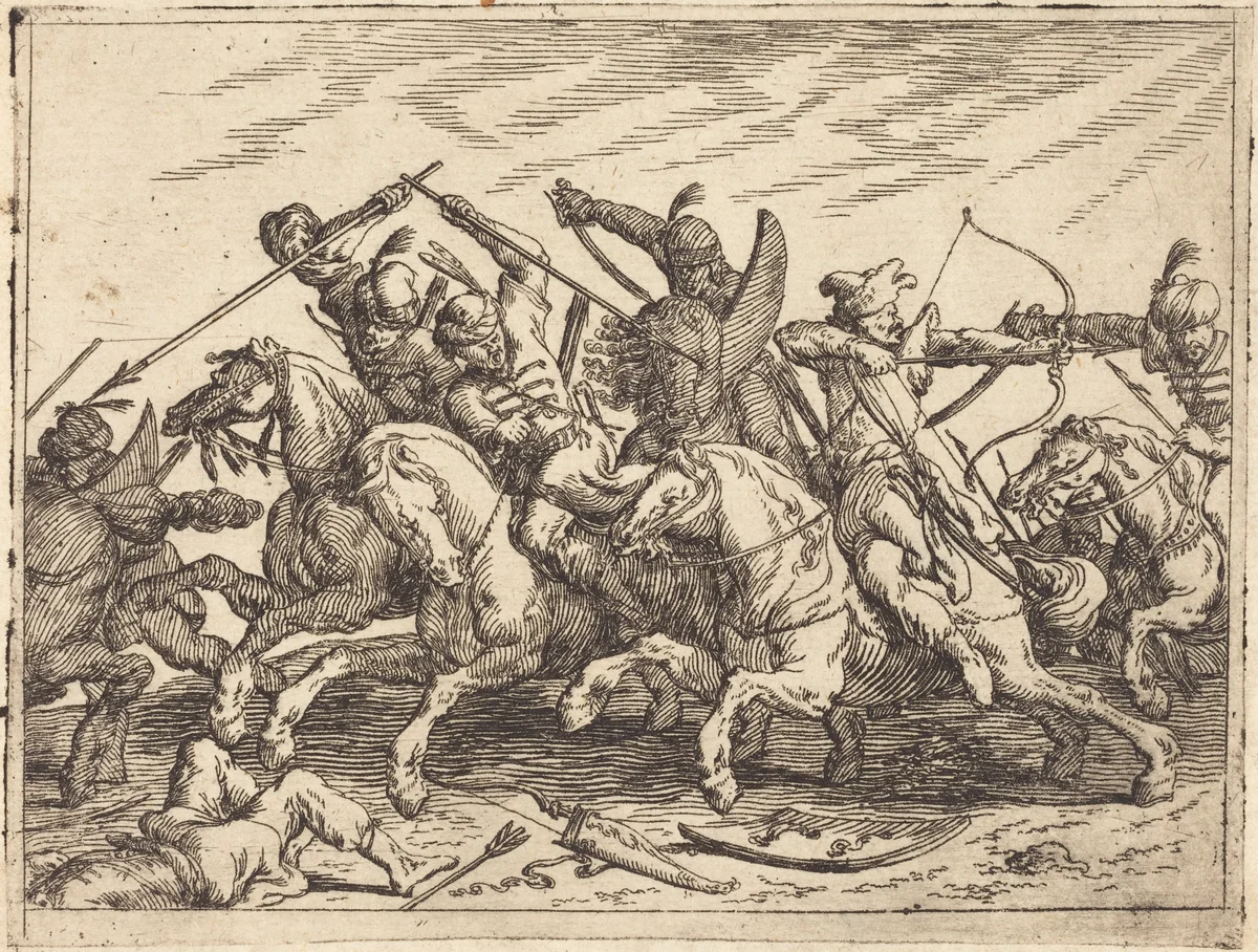 Capricci di varie battaglie by Johann Wilhelm Baur, print, 1635