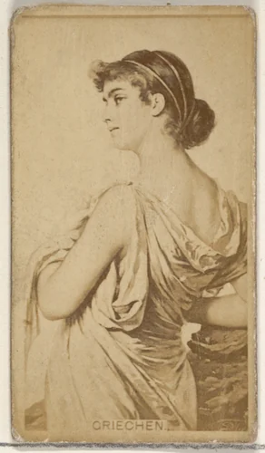 Griechen, from the Actors and Actresses series (N45, Type 8) for Virginia Brights Cigarettes by Allen & Ginter, photograph, 1885-1891