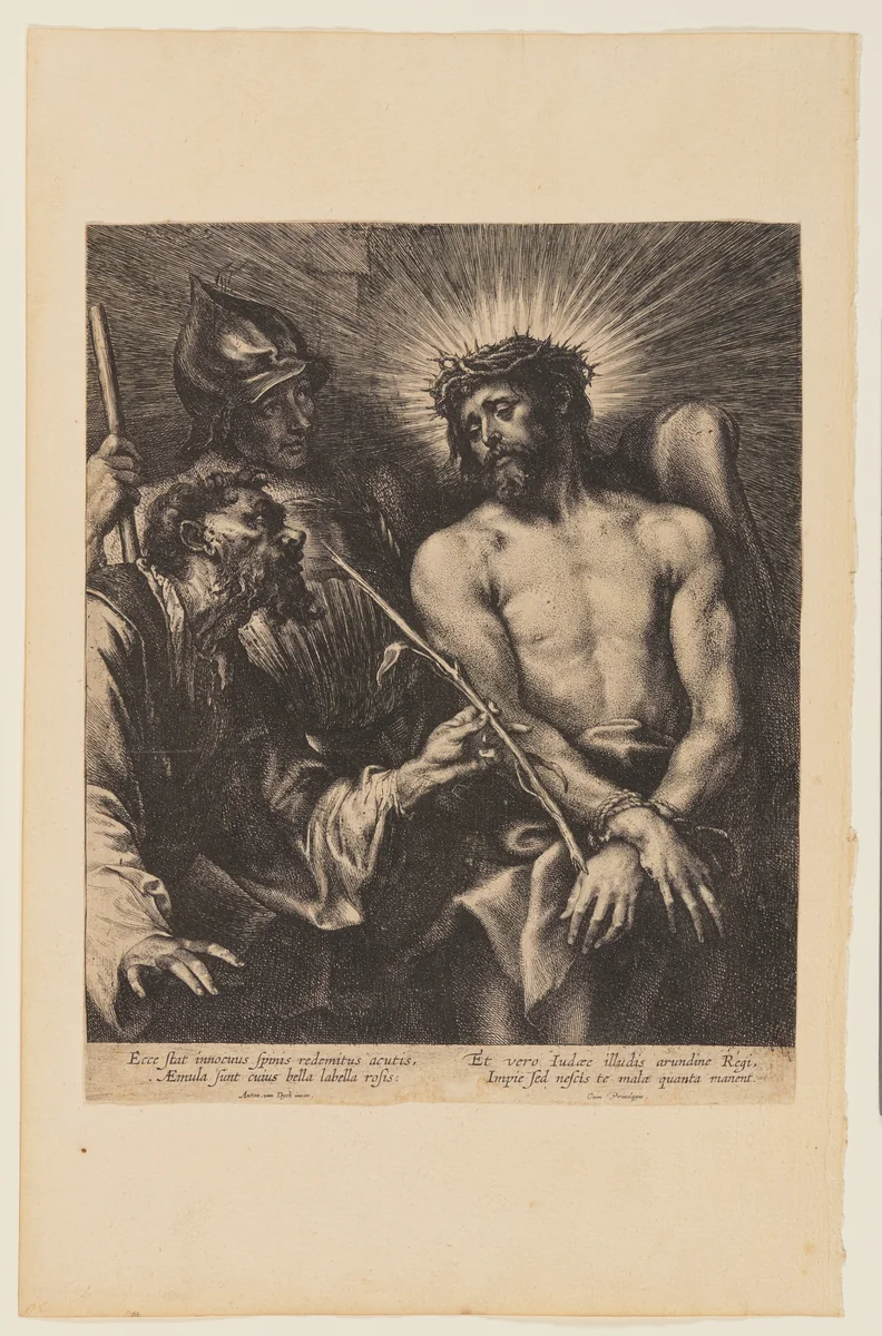 Christ Crowned with Thorns by Anthony van Dyck, print, 1630-1640