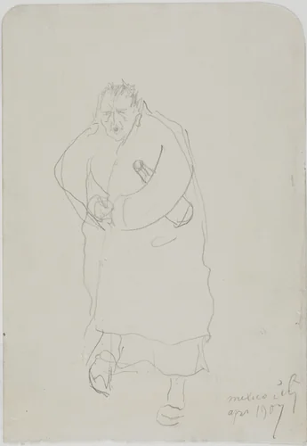 Self-Portrait by Anders Zorn, drawing, 1907