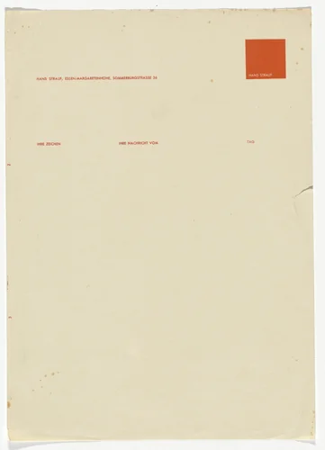 Hans Strauf letterhead by Georg Trump, design, 1925