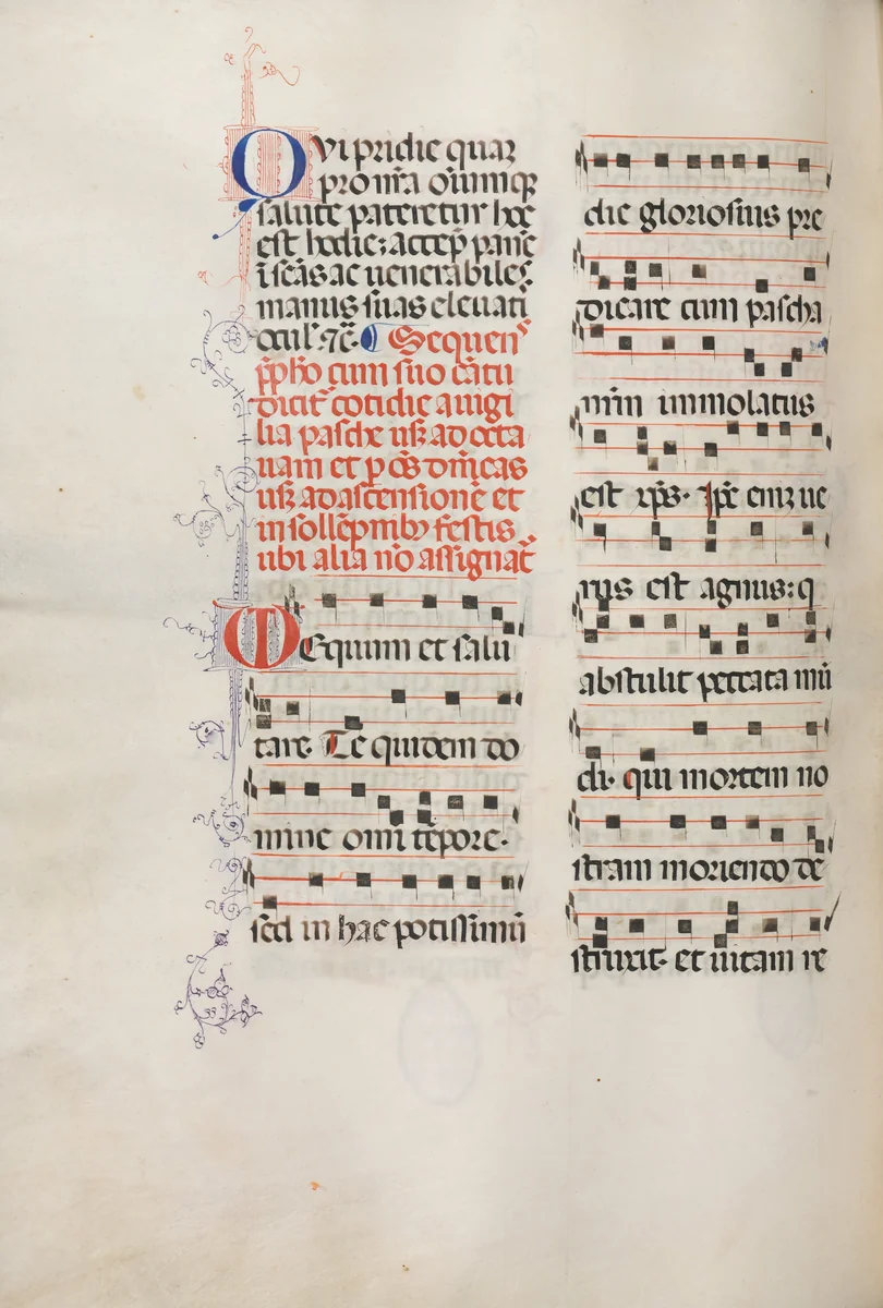 Missale: Fol. 178v: Music for various ordinary prayers by Bartolommeo Caporali, book, 1469